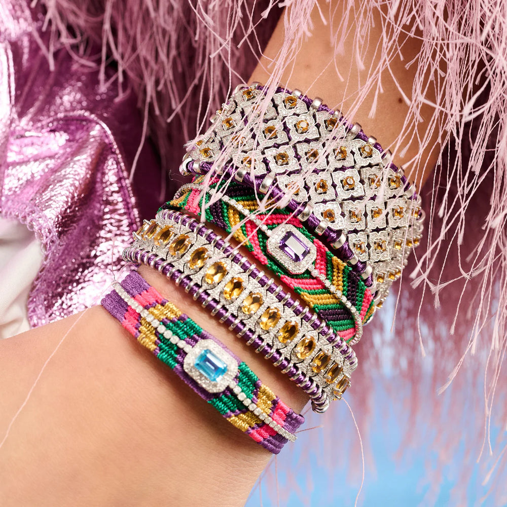 Bracelet Van Den Abeele Biggie Vert - Améthyste