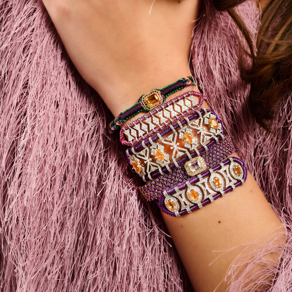 Bracelet Van Den Abeele amy aubergine - citrine