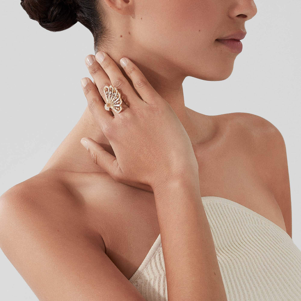 Bague Fanfare Symphony en diamant et saphir orange - 2018748