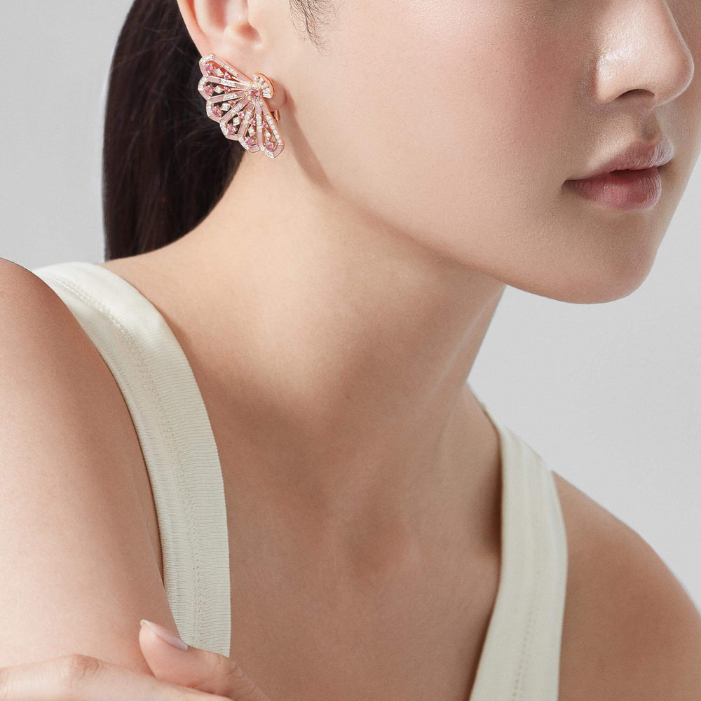 Boucles d'oreilles Fanfare Symphony en diamant et tourmaline rose - 2018739