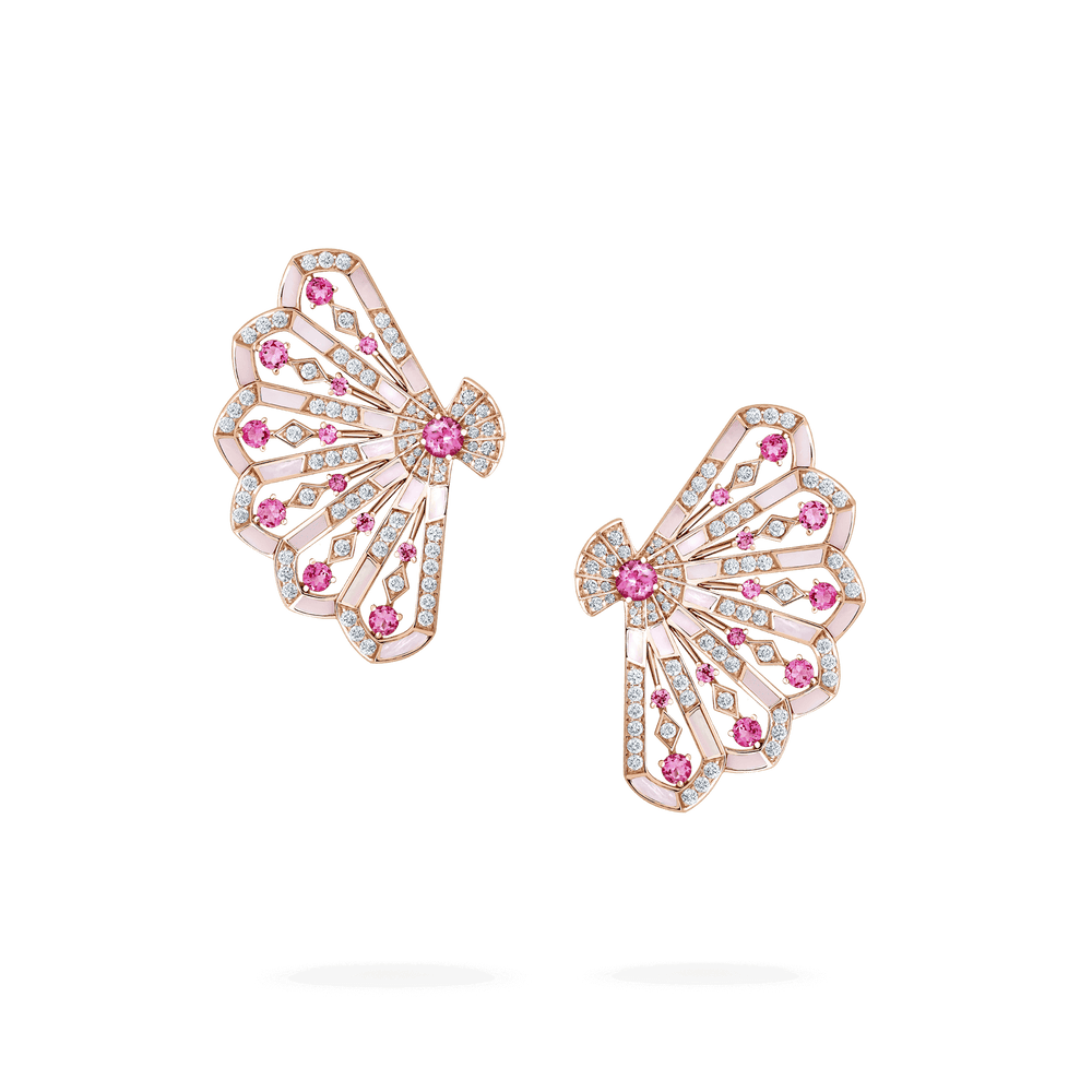 Boucles d'oreilles Fanfare Symphony en diamant et tourmaline rose - 2018739