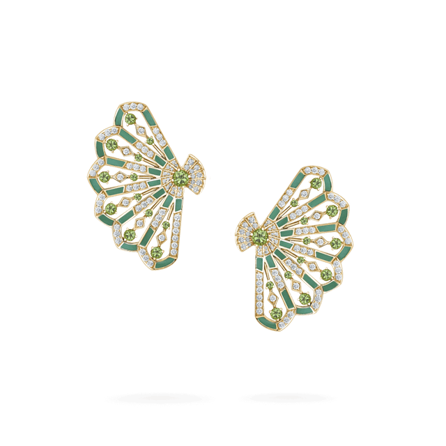 Boucles d'oreilles Fanfare Symphony en diamant et tsavorite - 2018741
