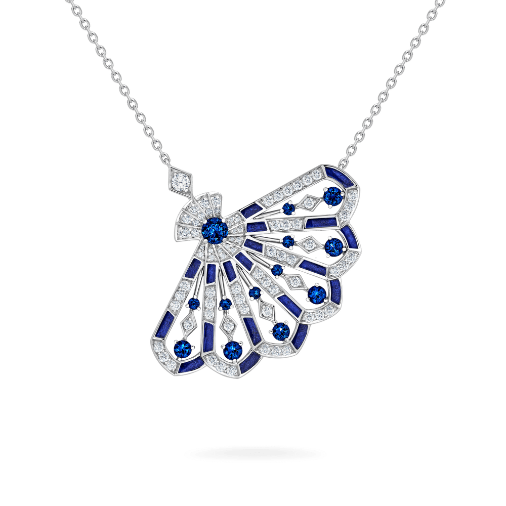 Pendentif Fanfare Symphony en diamant et saphir - 2017313