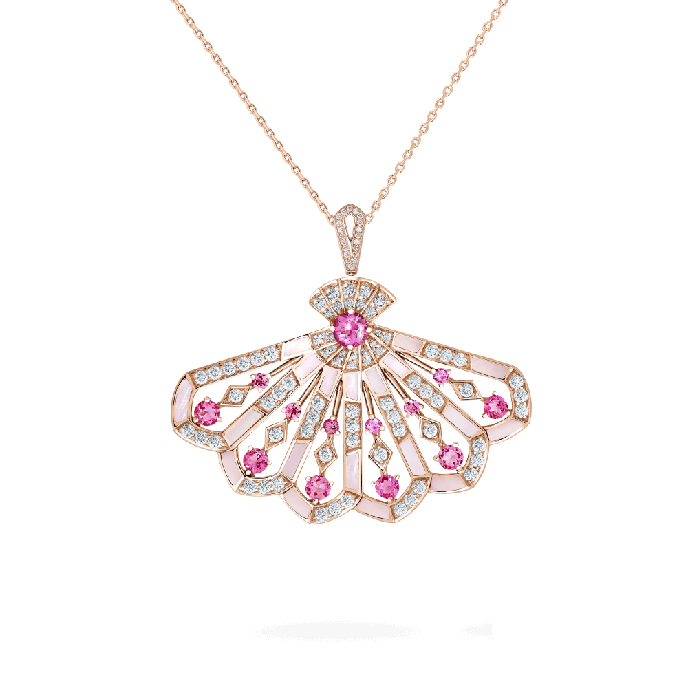 Pendentif Fanfare Symphony en diamant et tourmaline rose - 2018752