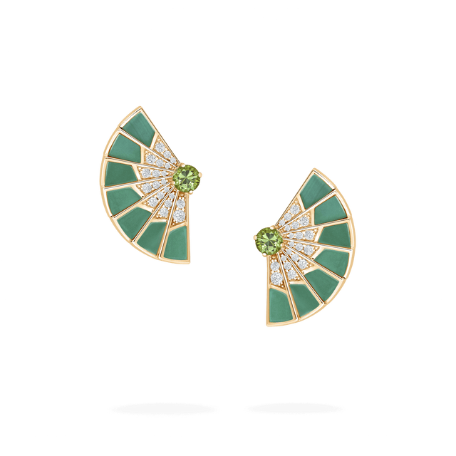 Boucles d'oreilles Fanfare Symphony en tsavorite et malachite pomme - 2018712