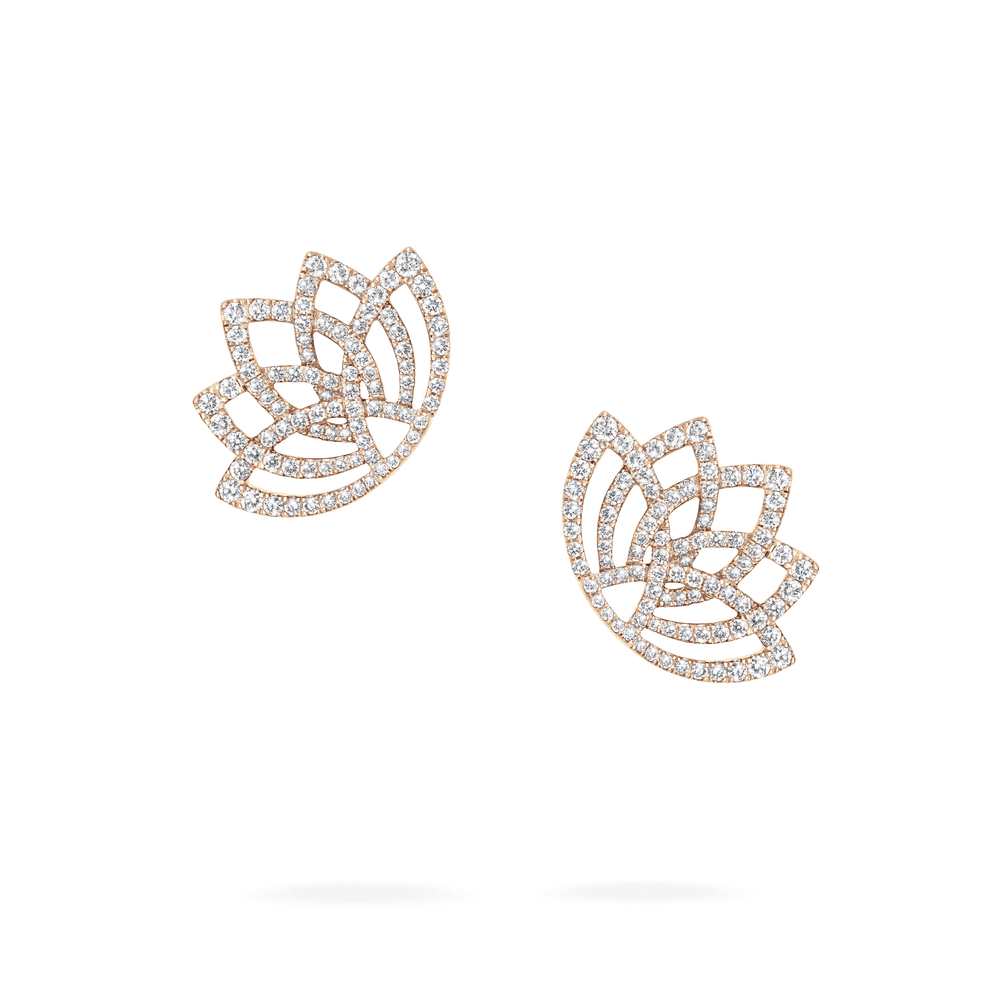 Boucles d'oreilles en diamant et fleur de lotus - 2019301