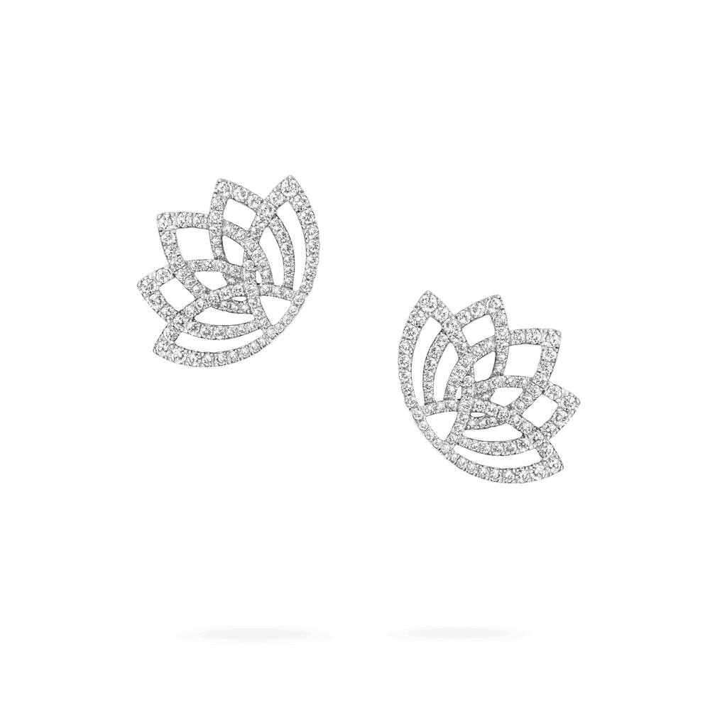 Boucles d'oreilles en diamant et fleur de lotus - 2019299