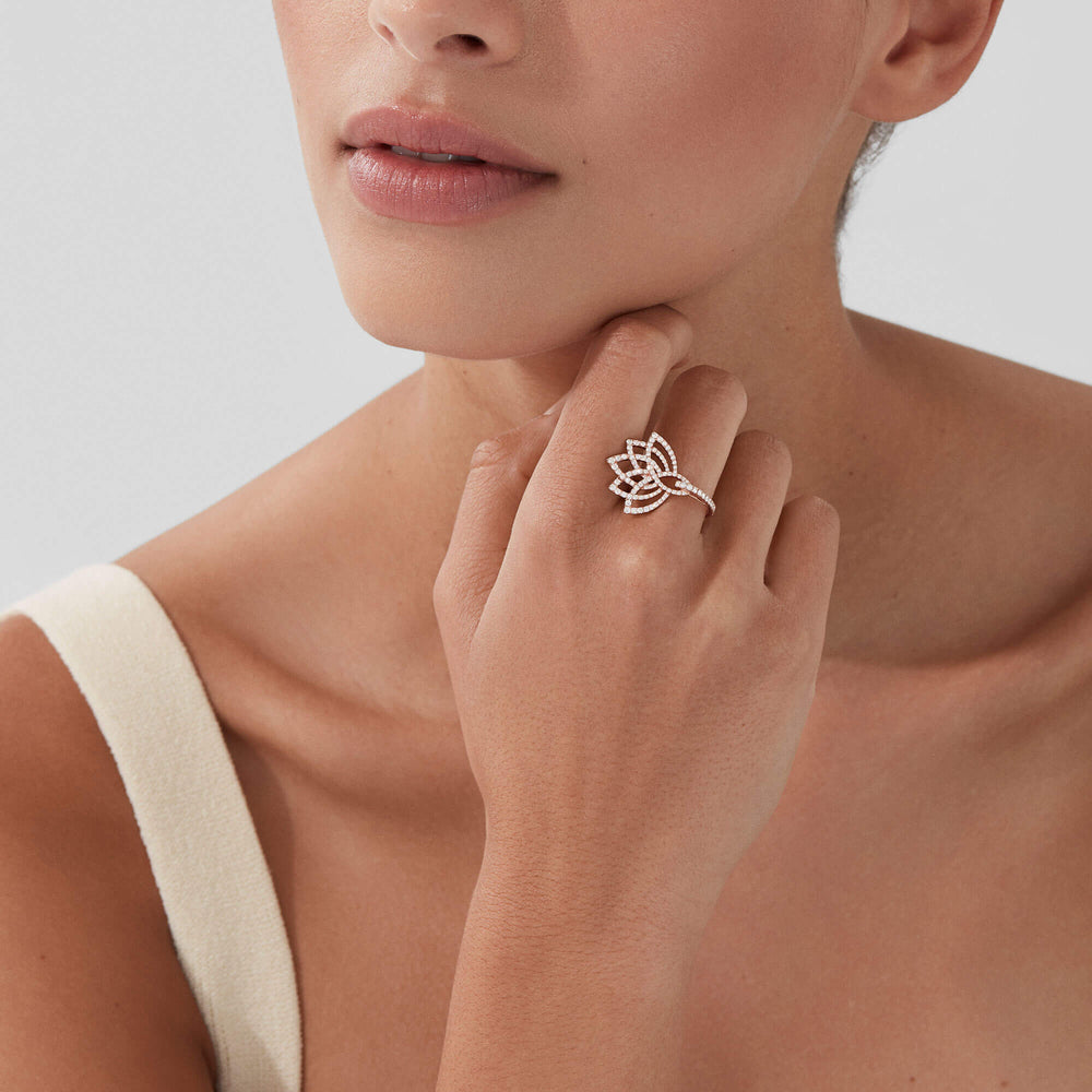 Bague en diamant fleur de lotus - 2019304