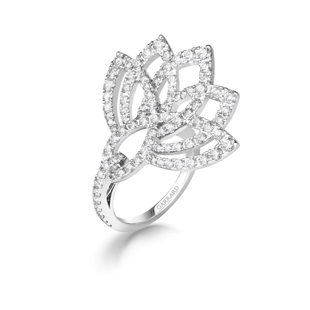 Bague en diamant avec fleur de lotus - 2019332