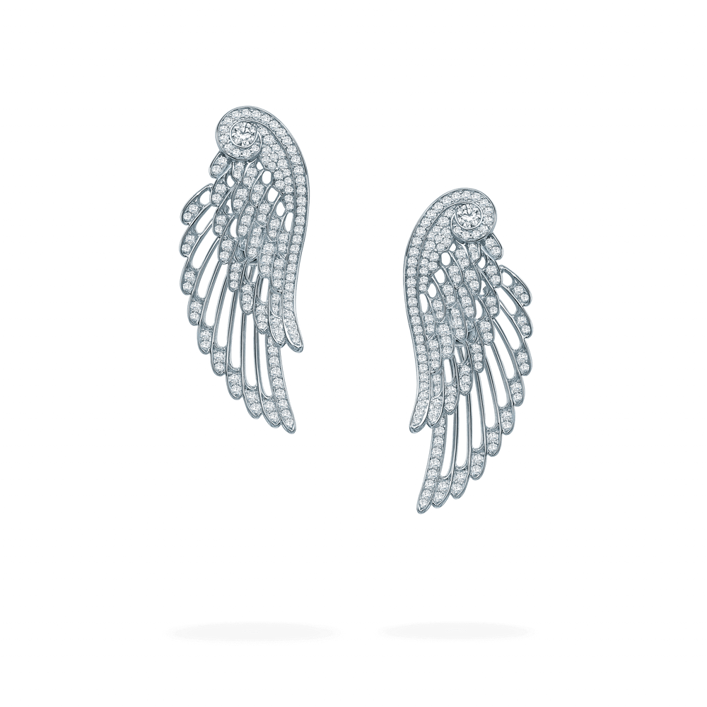 Boucles d'oreilles pendantes en diamant Wings Embrace - 2015750