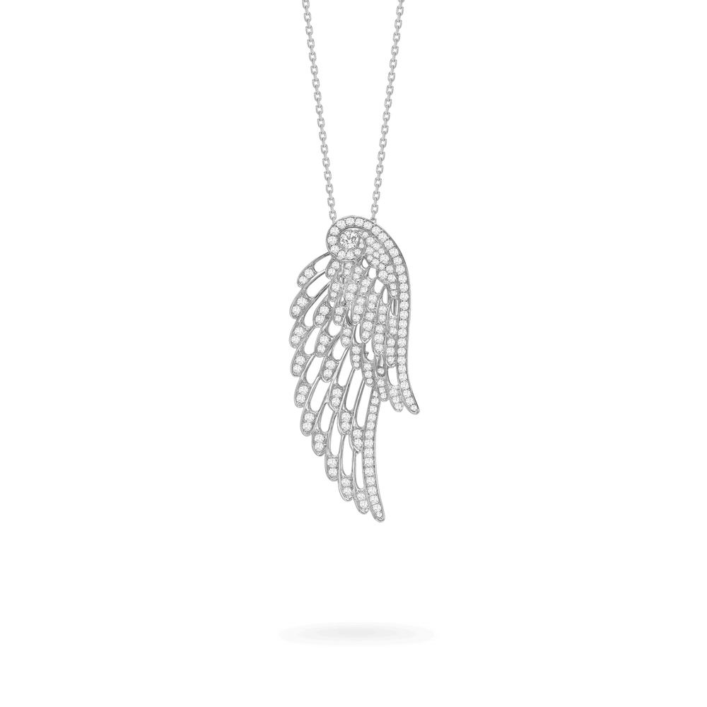 Pendentif coulissant en diamant Wings Embrace - 2015749