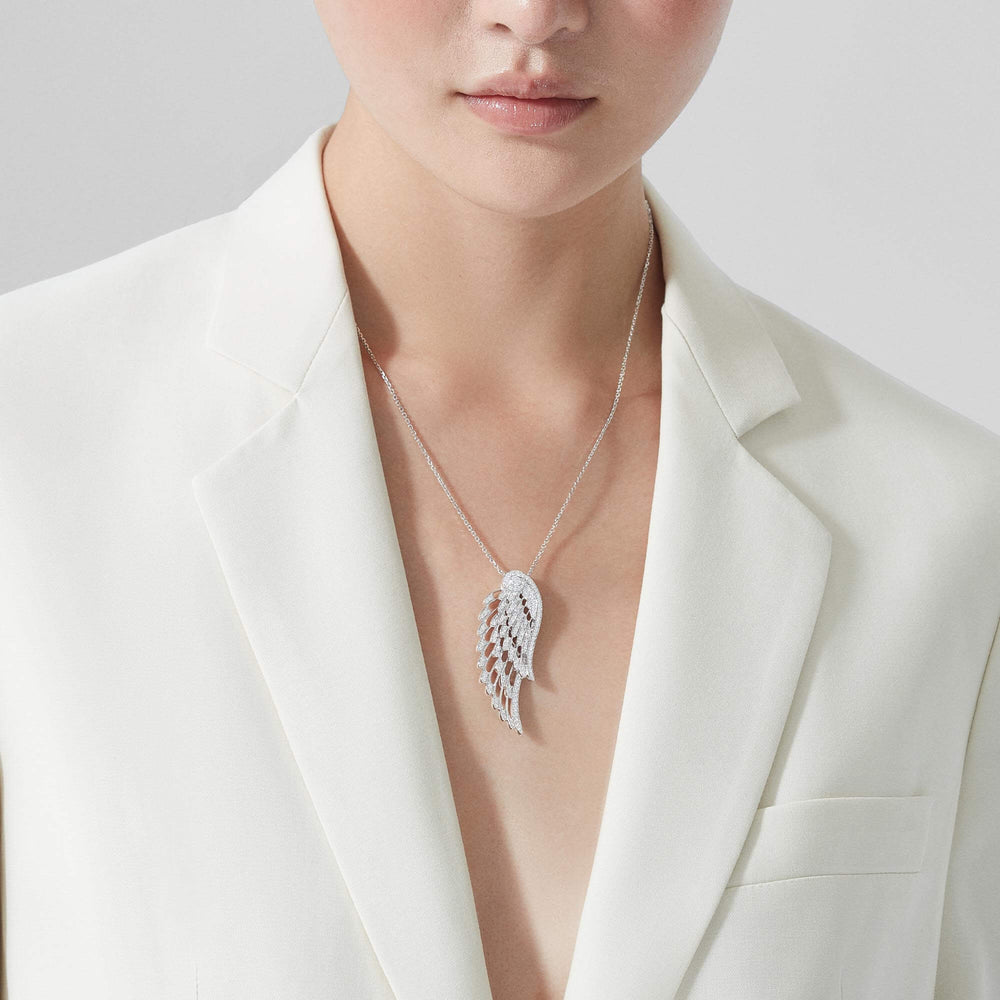 Pendentif coulissant en diamant Wings Embrace - 2015749