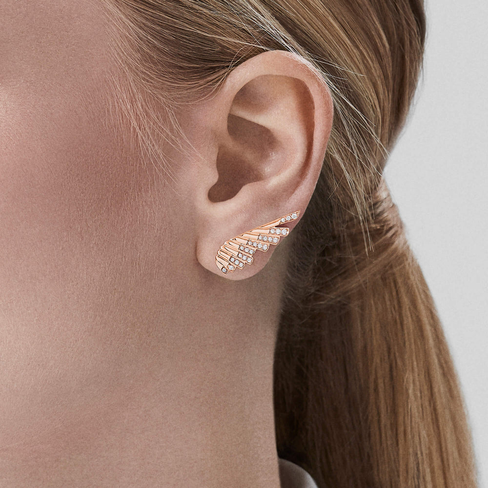 Boucles d'oreilles grimpantes en diamant Wings Rising Mini Icons - 2018635