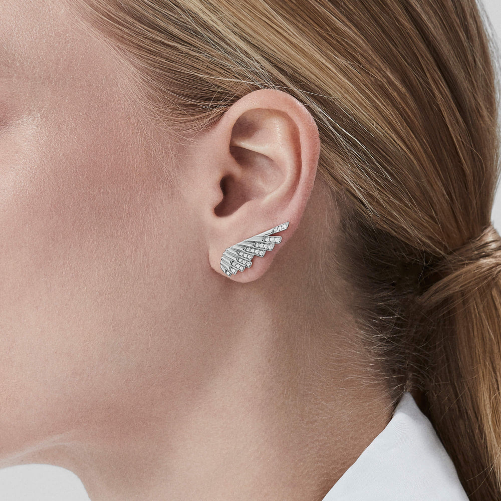 Boucles d'oreilles grimpantes en diamant Wings Rising Mini Icons - 2018634