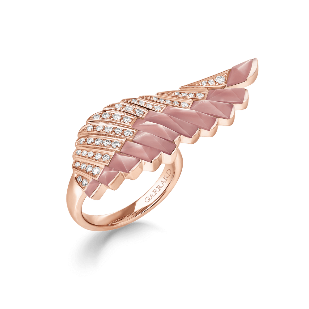 Bague Wings Rising en opale rose et diamant - 2018627