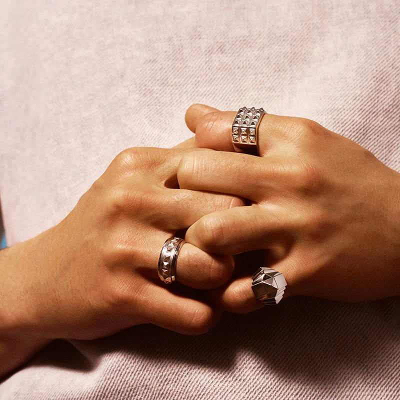 BAGUE ROCKAWAY PYRAMIDE ARGENT - FSJ249