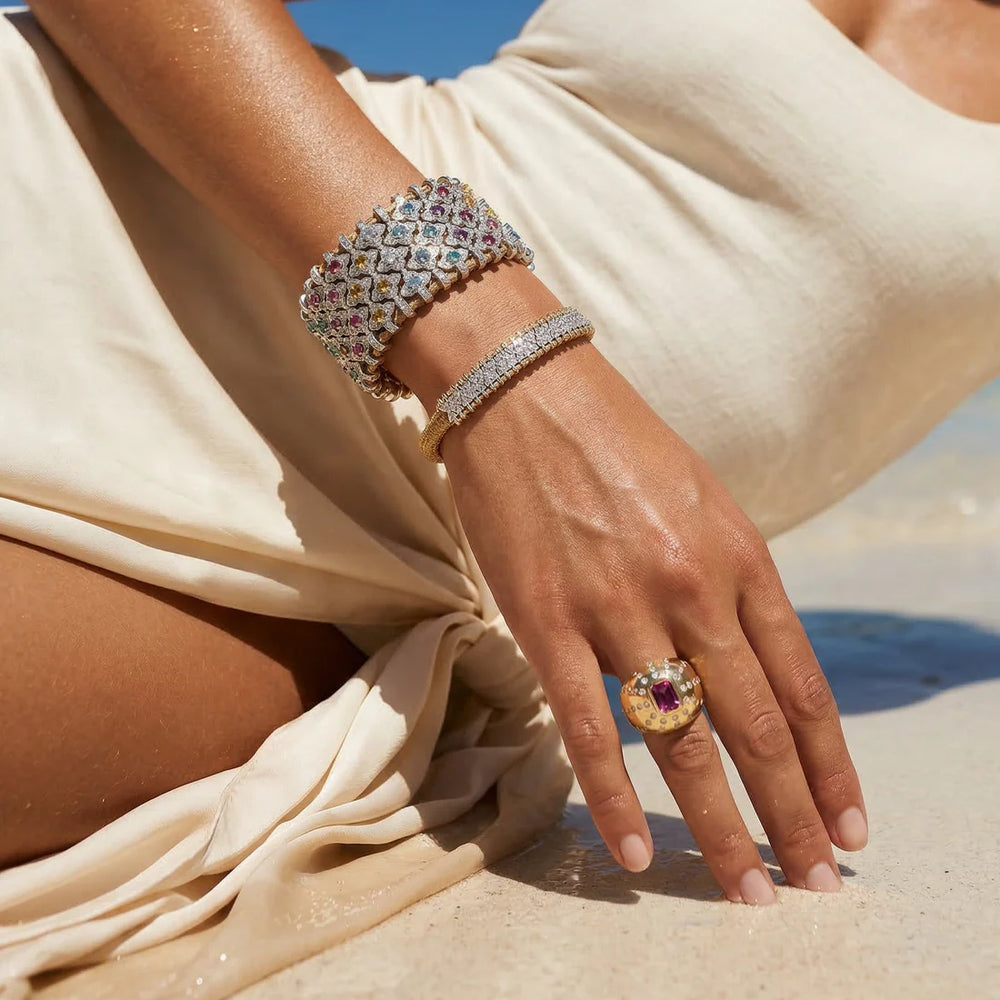 Bague Van Den Abeele Marteen Or - diamants et Tourmaline rose