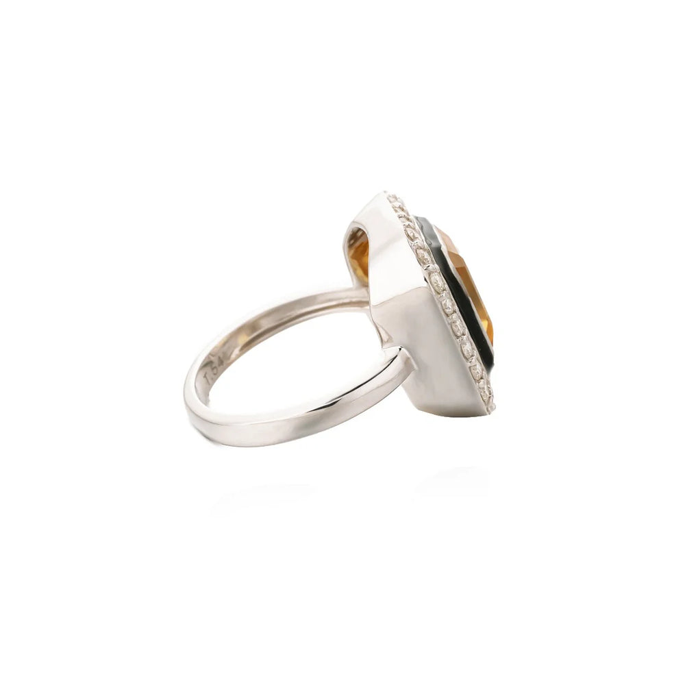 Bague Van Den Abeele Giny argent - citrine