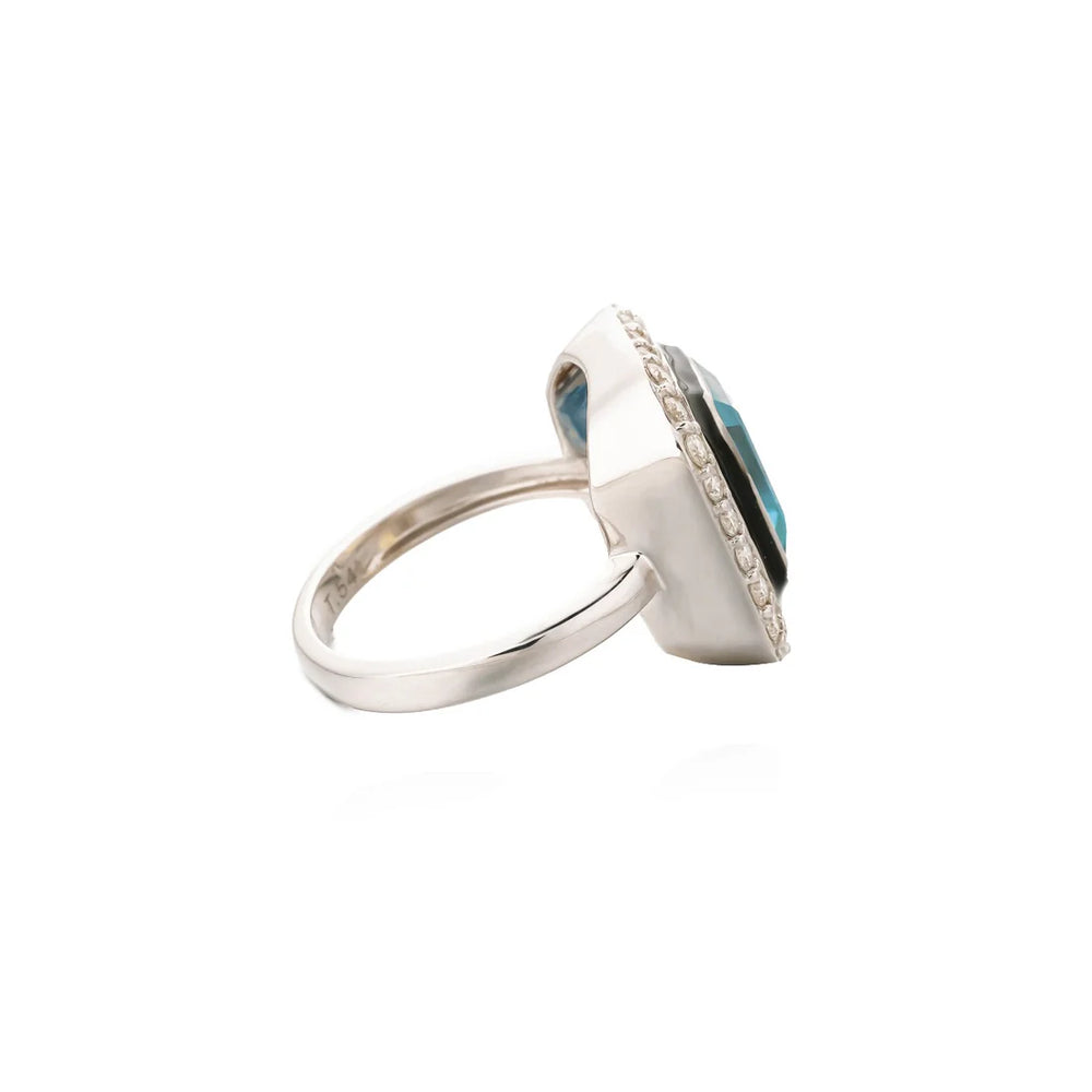 Bague Van Den Abeele Giny argent - topaze