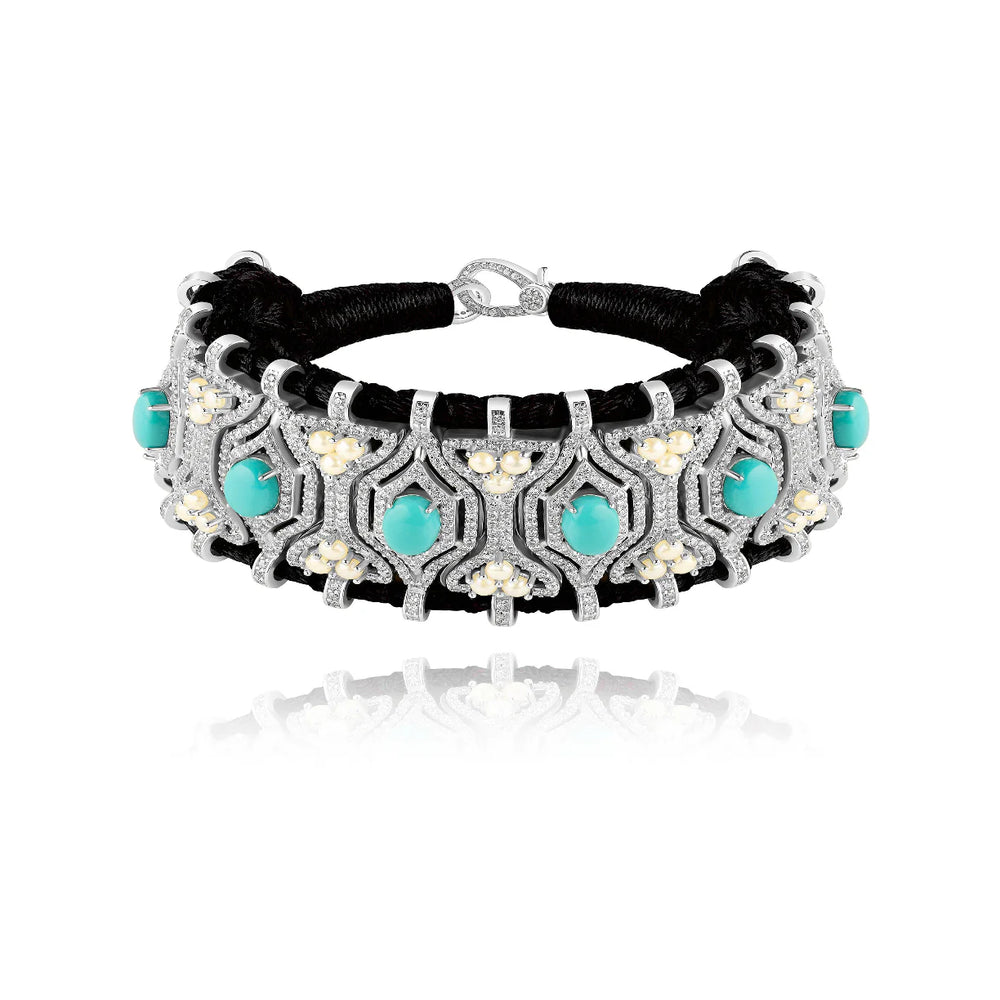 Bracelet Van Den Abeele Horizonte noir Turquoise