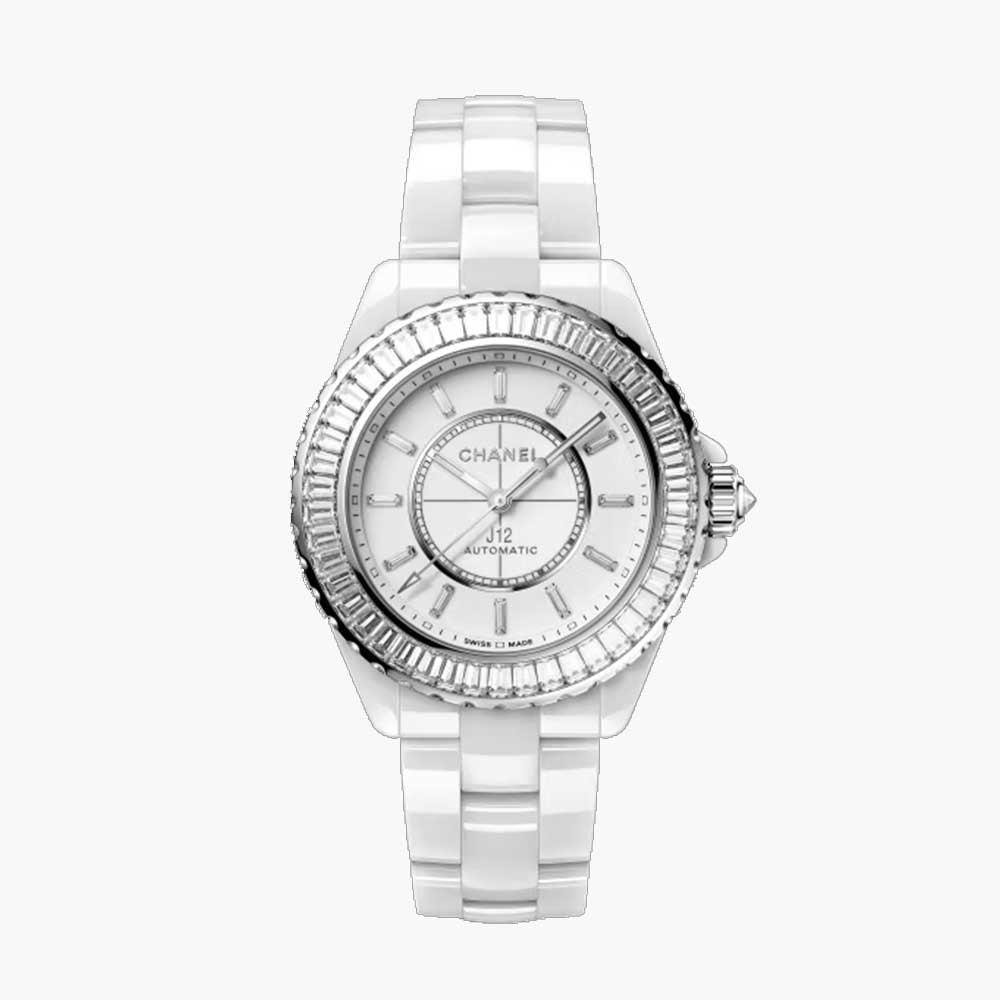 Montre J12 Lunette Diamants Baguette Calibre 12.1, 38 mm - H7431
