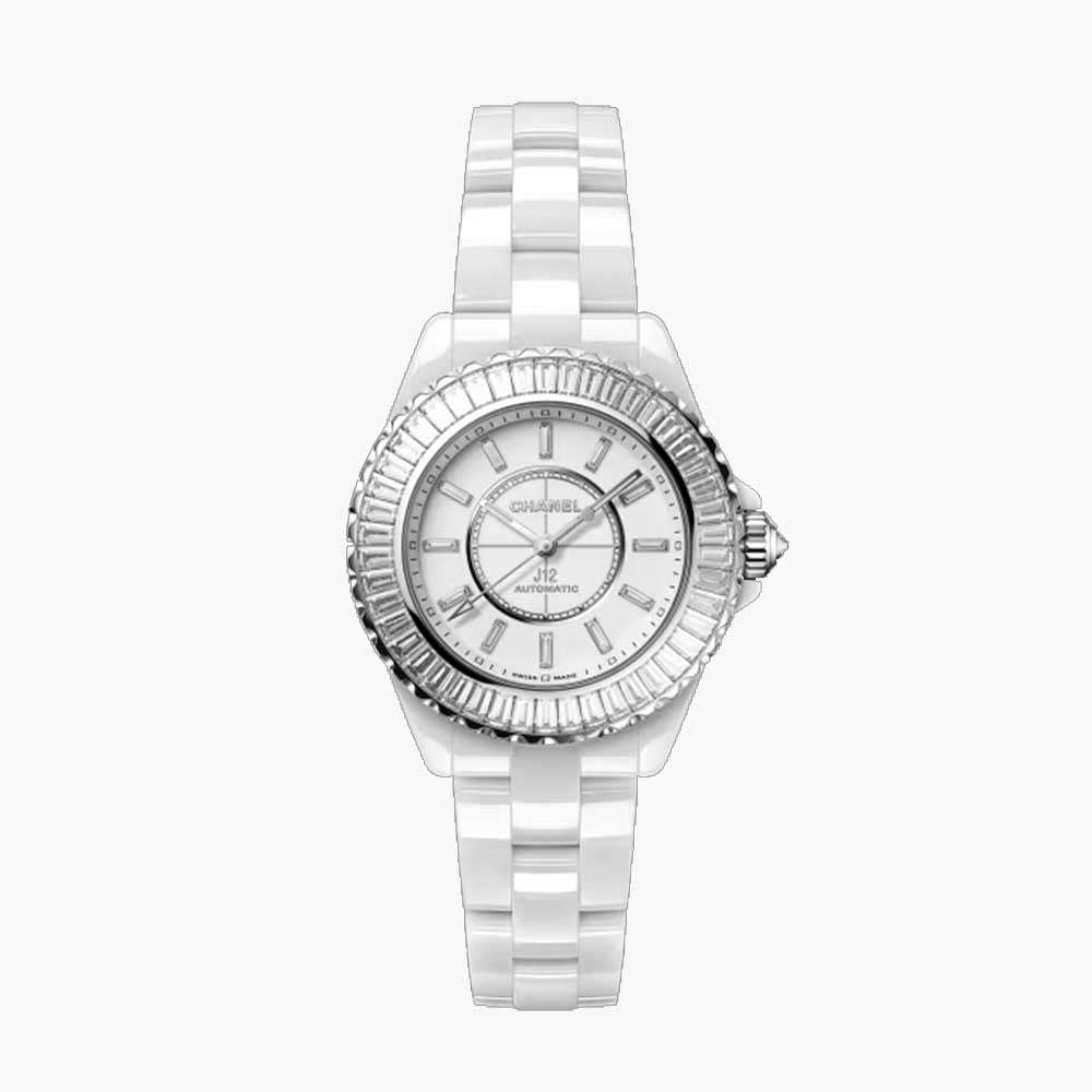 Montre J12 Lunette Diamants Baguette Calibre 12.2, 33 mm - H7430