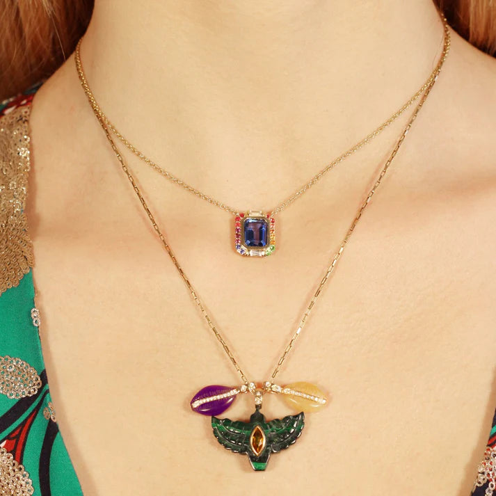 Collier Van Den Abeele Margareth topaze bleu london