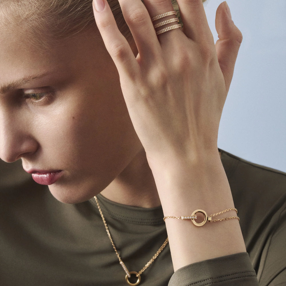 Bracelet Berbere Module en or rose pavé de diamants - BMO2ADPG00000