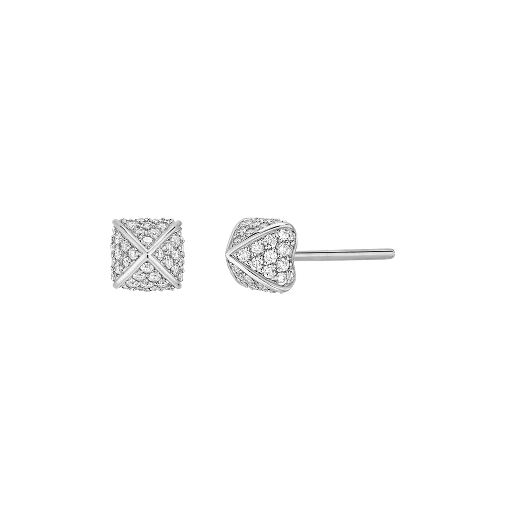 Boucles d'oreilles Korloff Korlove or blanc et diamants petit modèle - JKVE01WG/D