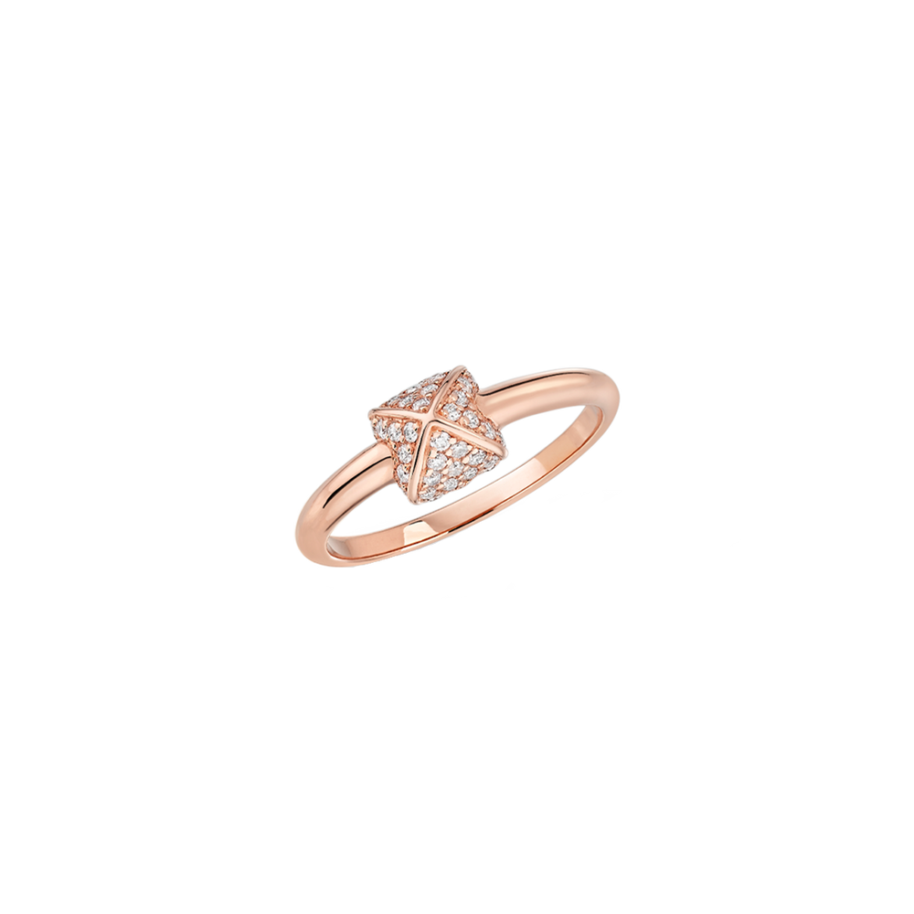 Bague Korloff Korlove or rose et diamants petit modèle 1 cœur - JKVR01PG/D