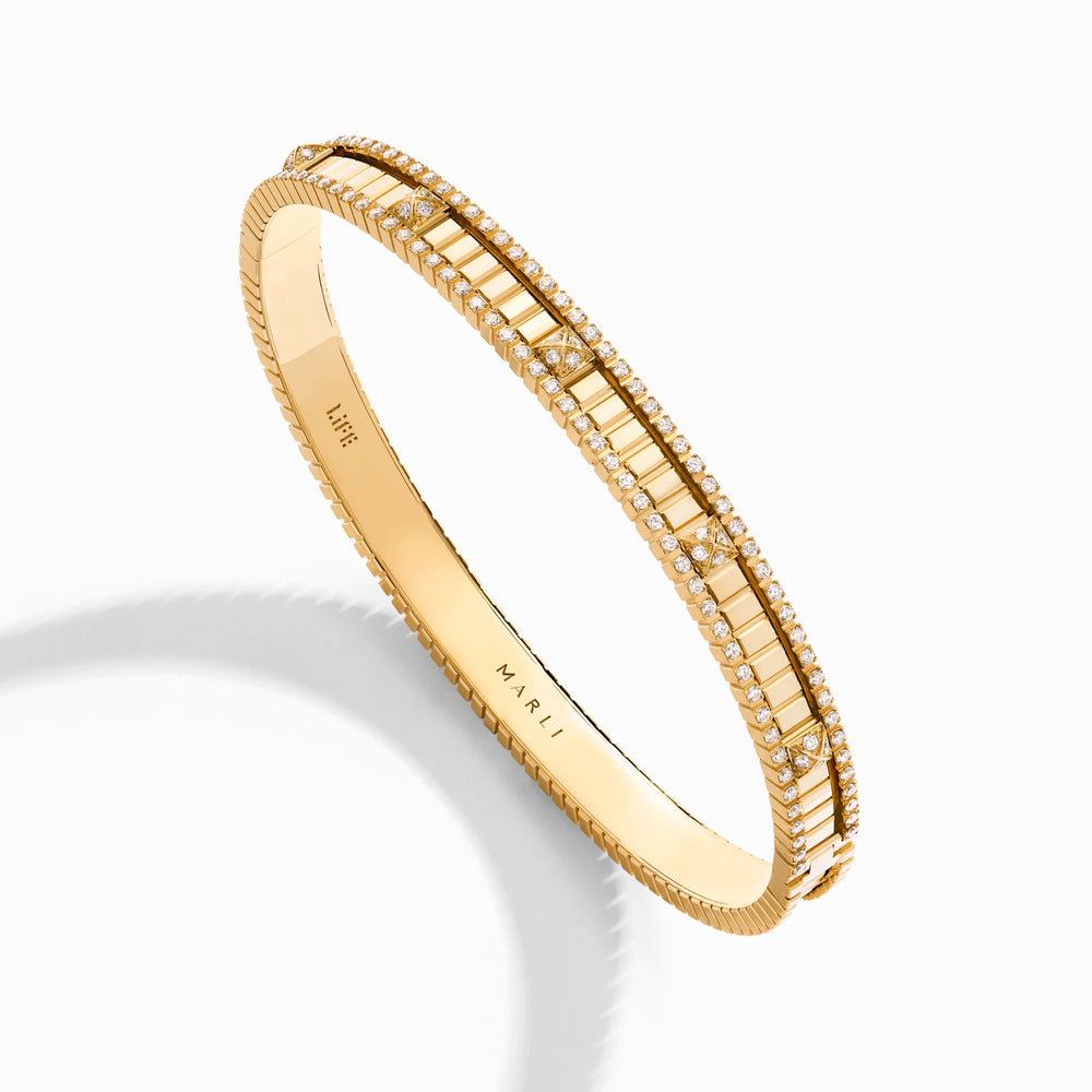 Bracelet à charnière avec diamants LIFE - VIE-B3