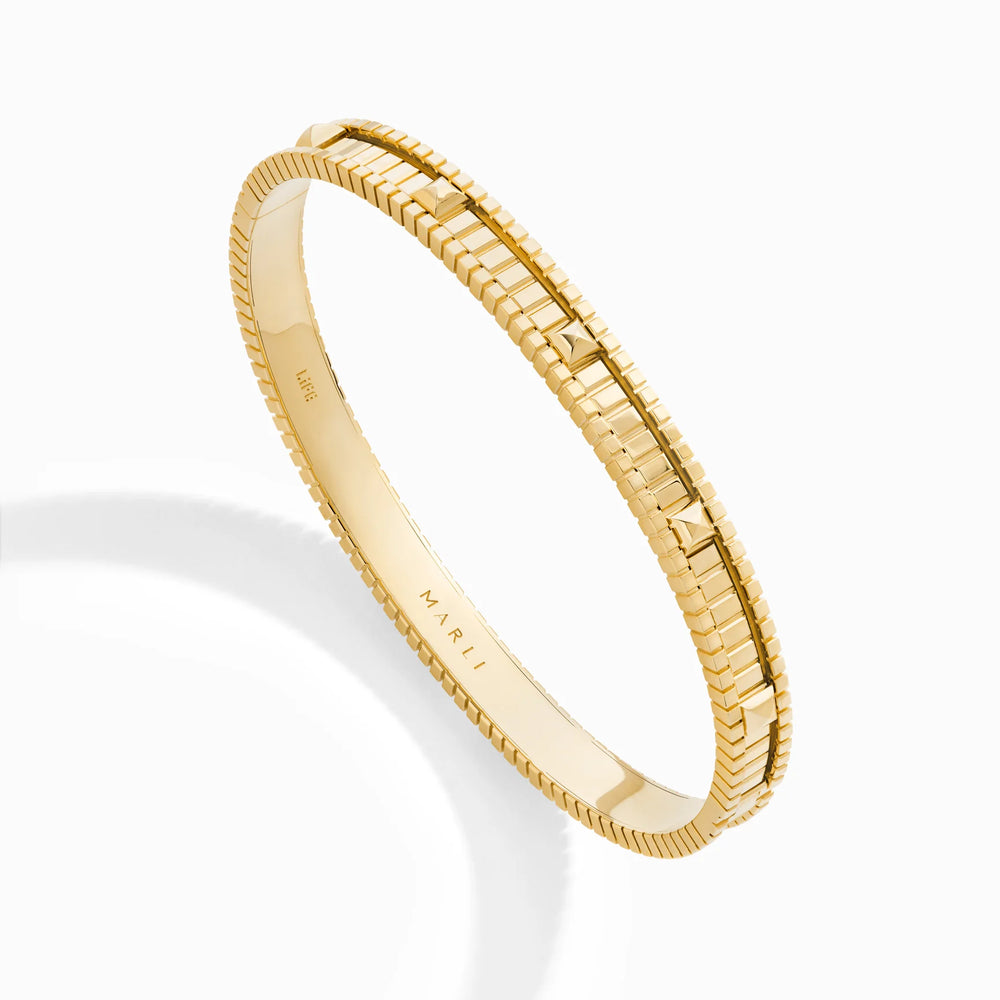 Bracelet à charnière en or LIFE - VIE-B9YG