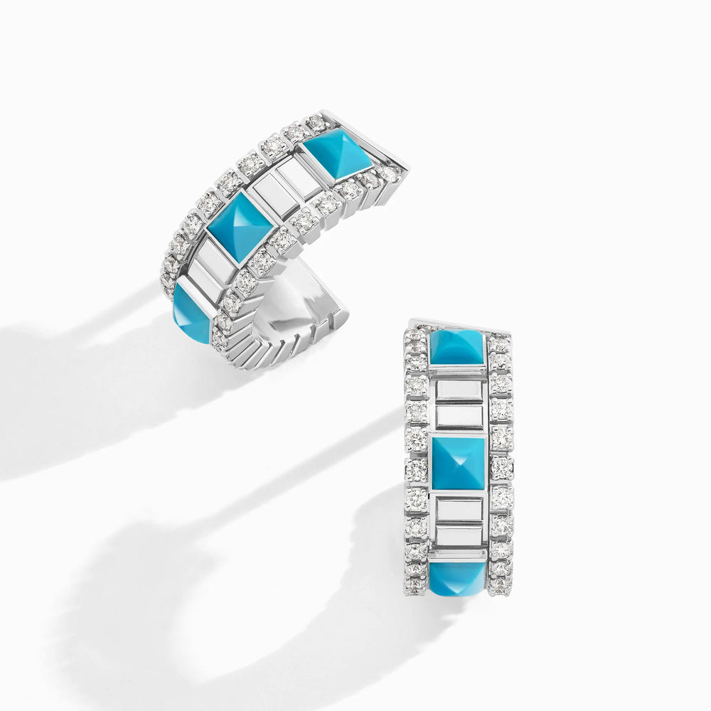 Boucles d'oreilles créoles mini diamants LIFE - VIE-E1WGTQ