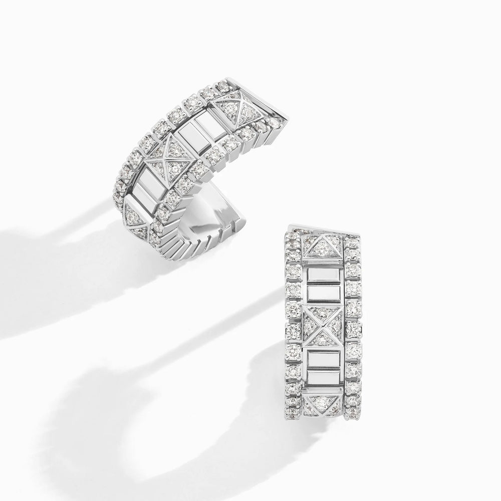 Boucles d'oreilles mini créoles en diamants LIFE - VIE-E3WGDD