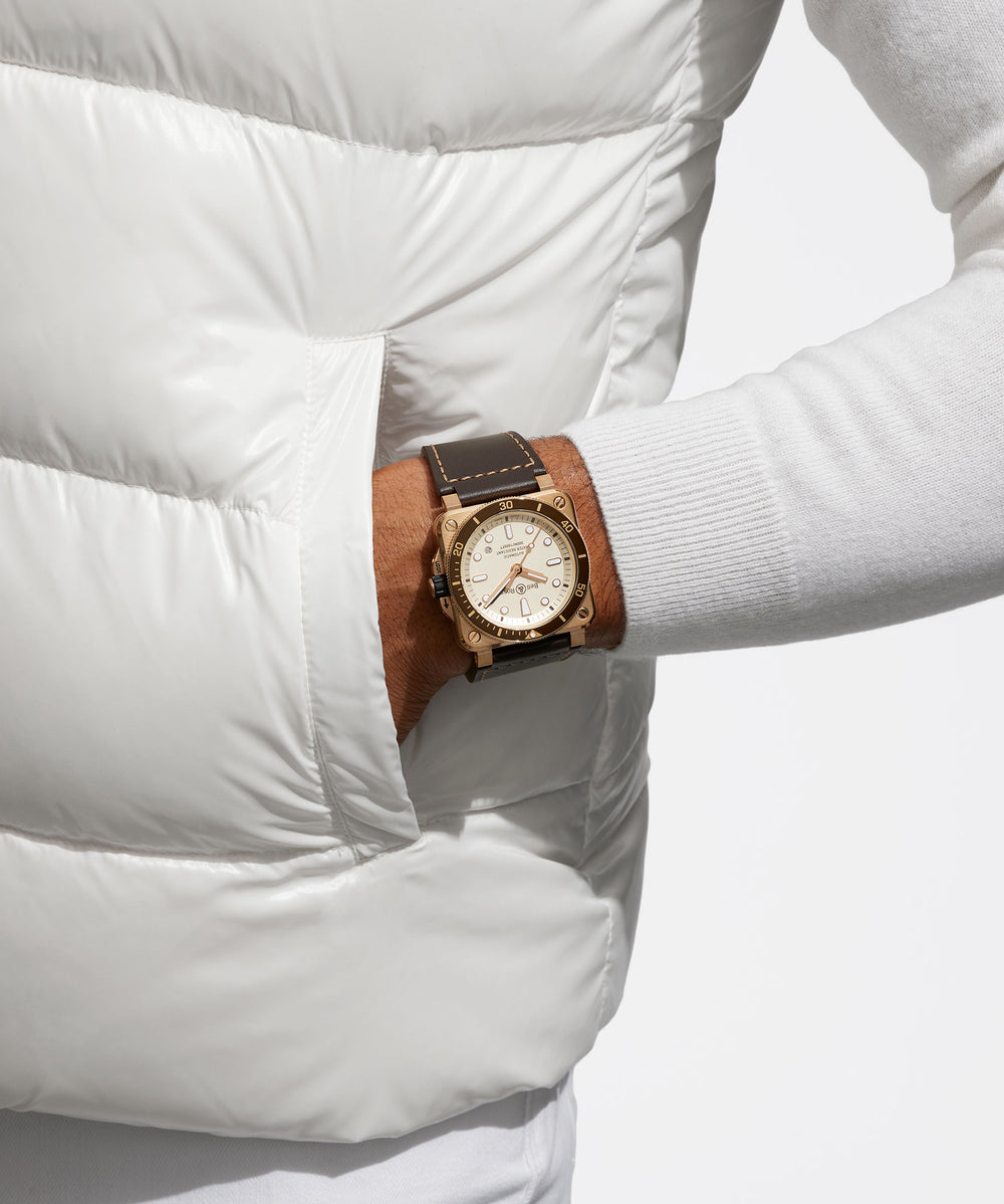 BR 03-92 DIVER WHITE BRONZE - BR0392-D-WH-BR/SCA