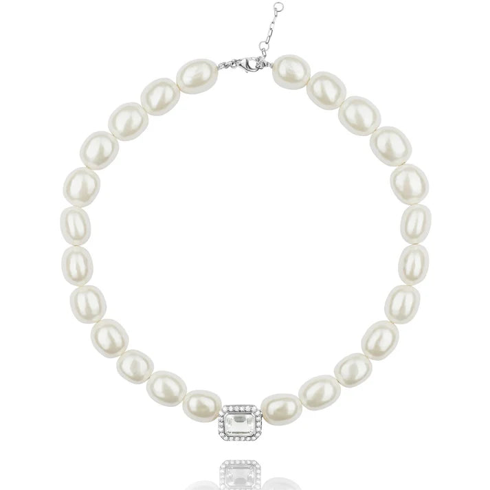 Collier Van Den Abeele Molly perles de coquillages blancs et argent