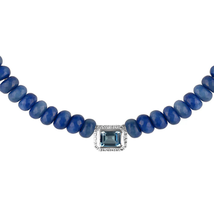 Collier Van Den Abeele Molly perles Lapis et Topaze