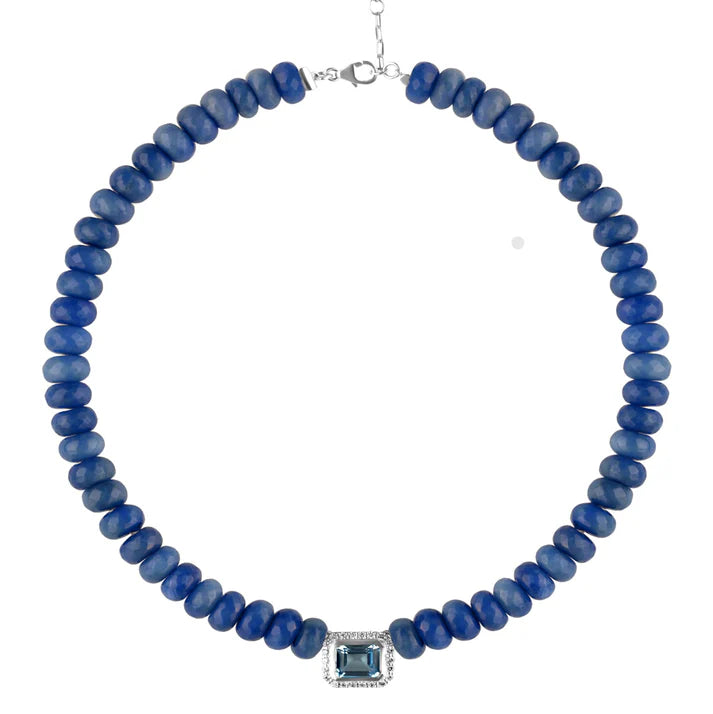 Collier Van Den Abeele Molly perles Lapis et Topaze