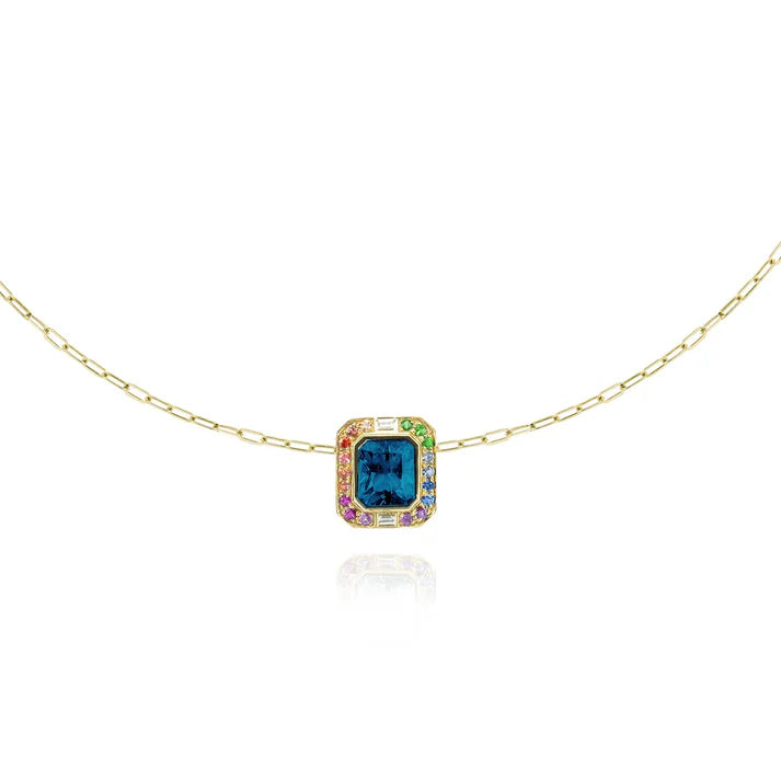 Collier Van Den Abeele Margareth topaze bleu london