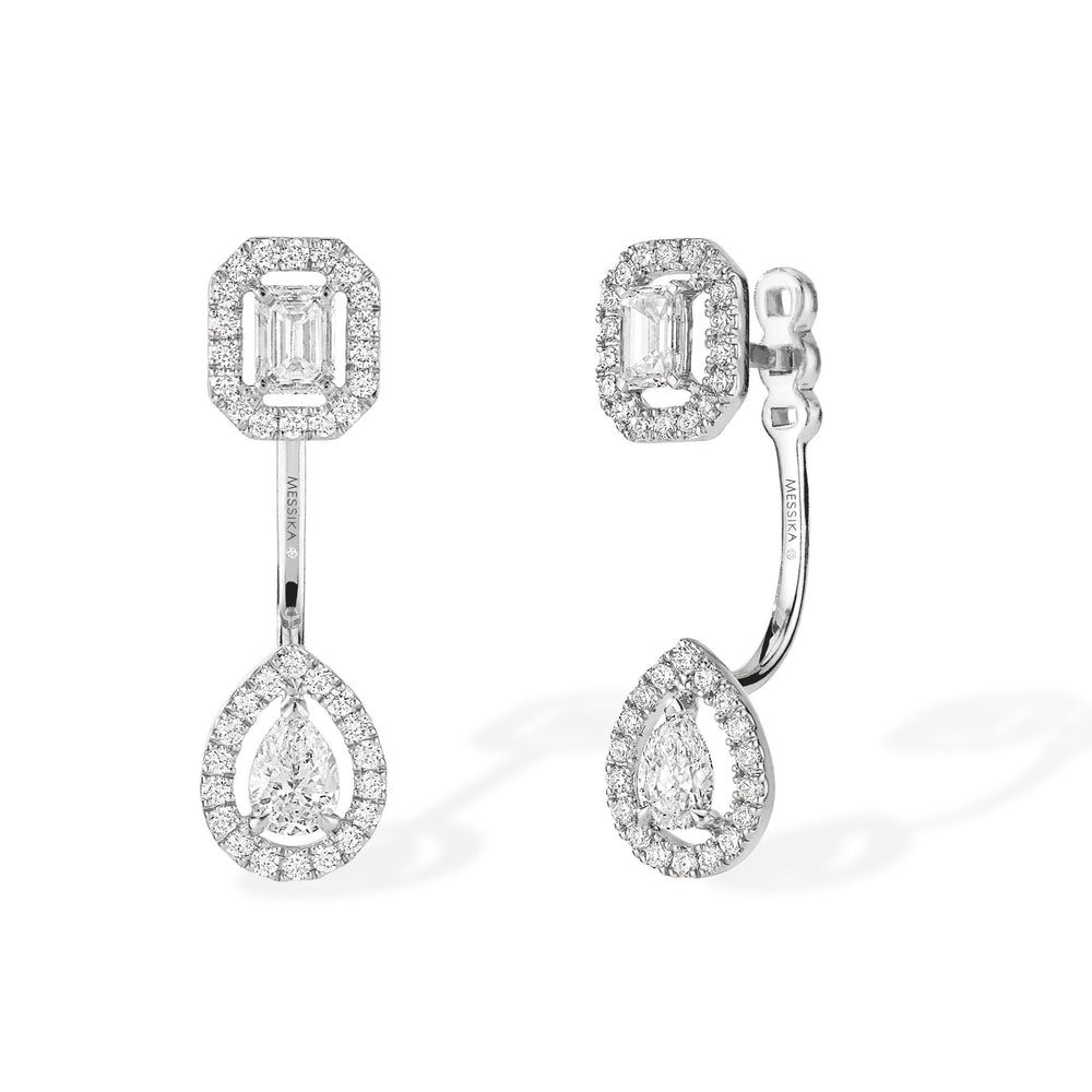 Boucles d'oreilles pavées diamant or blanc femme My Twin Toi & Moi 06504-WG