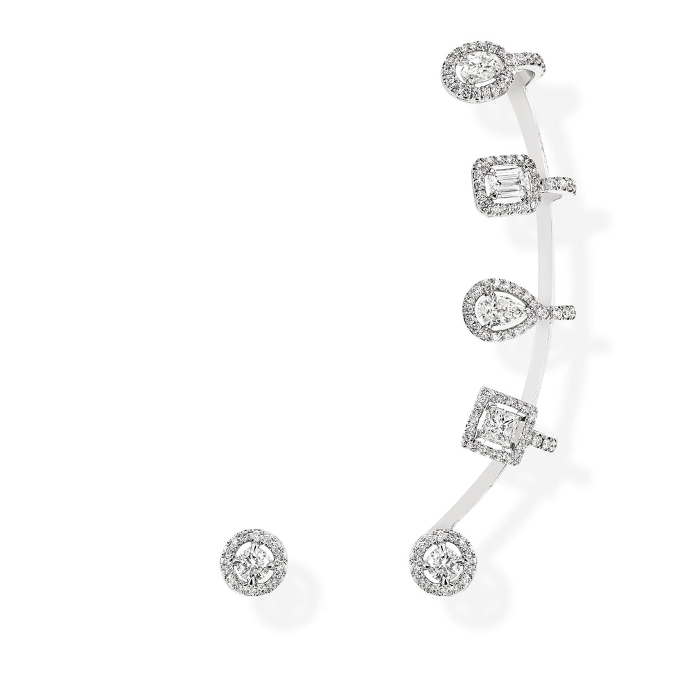 Mono boucle d'oreille diamant multiformes or blanc femme My Twin 06158-WG