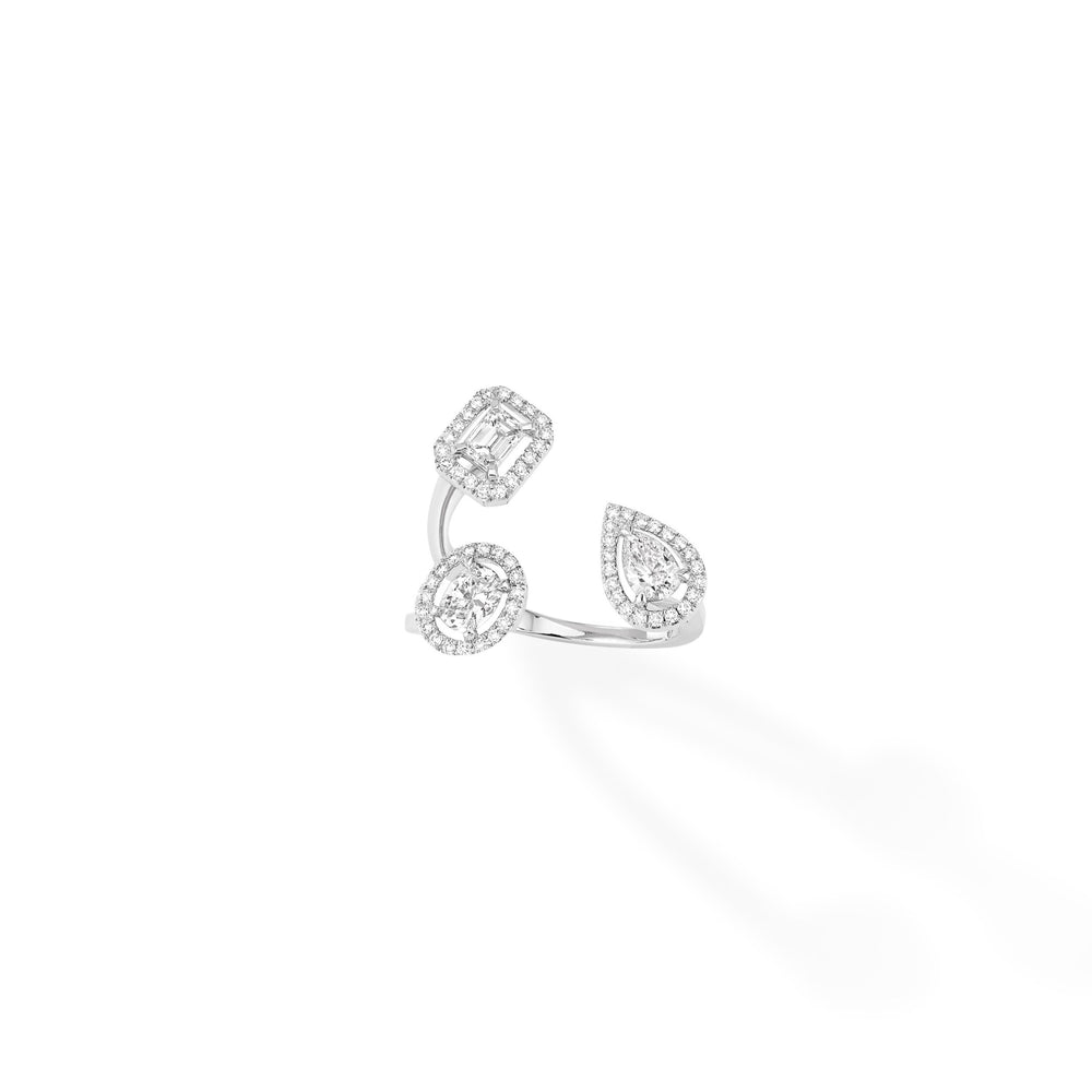 Bague diamant entre les doigts or blanc femme My Twin Trilogy 06695-WG