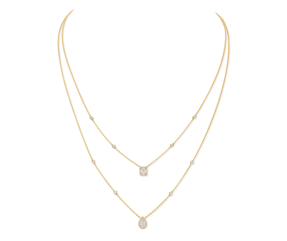 Collier diamant 2 rangs or jaune femme My Twin 06506-YG