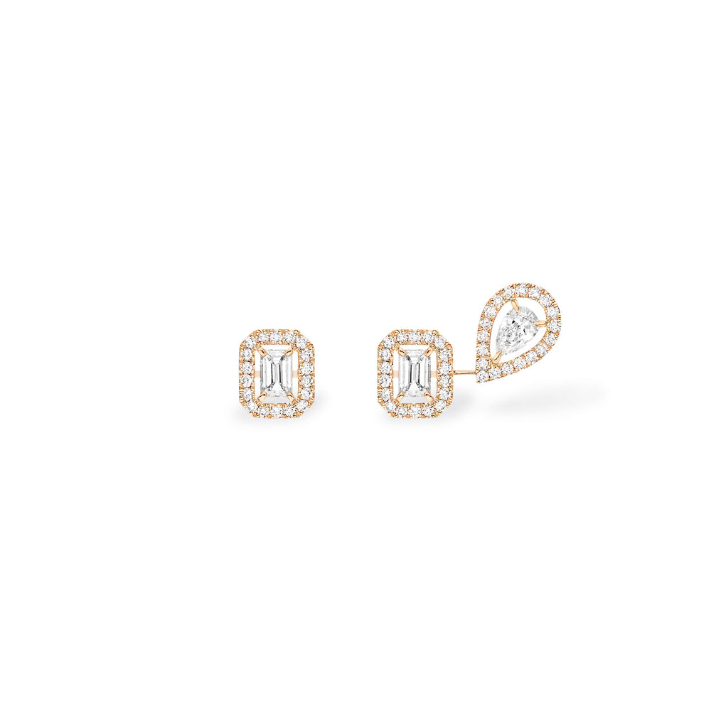 Boucles d'oreilles diamant or rose femme My Twin 07004-PG