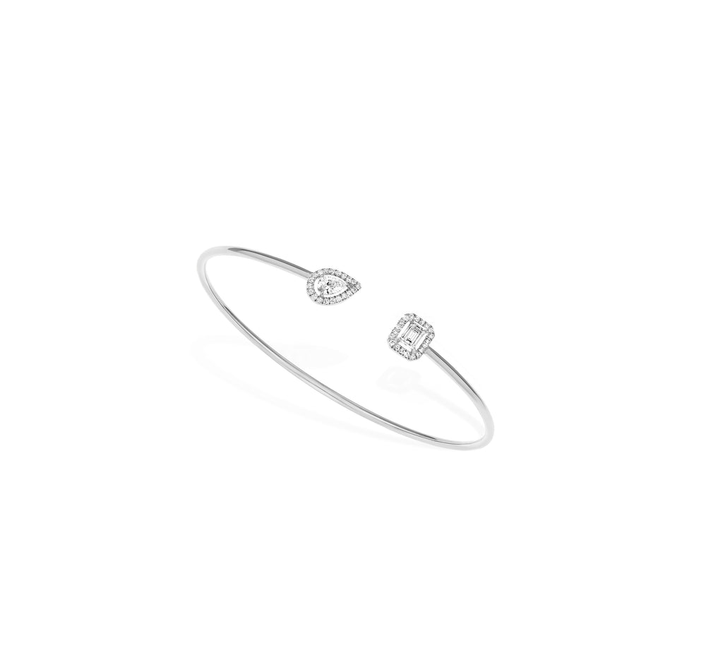 bracelet jonc diamant or blanc femme My Twin Toi & Moi 07222-WG