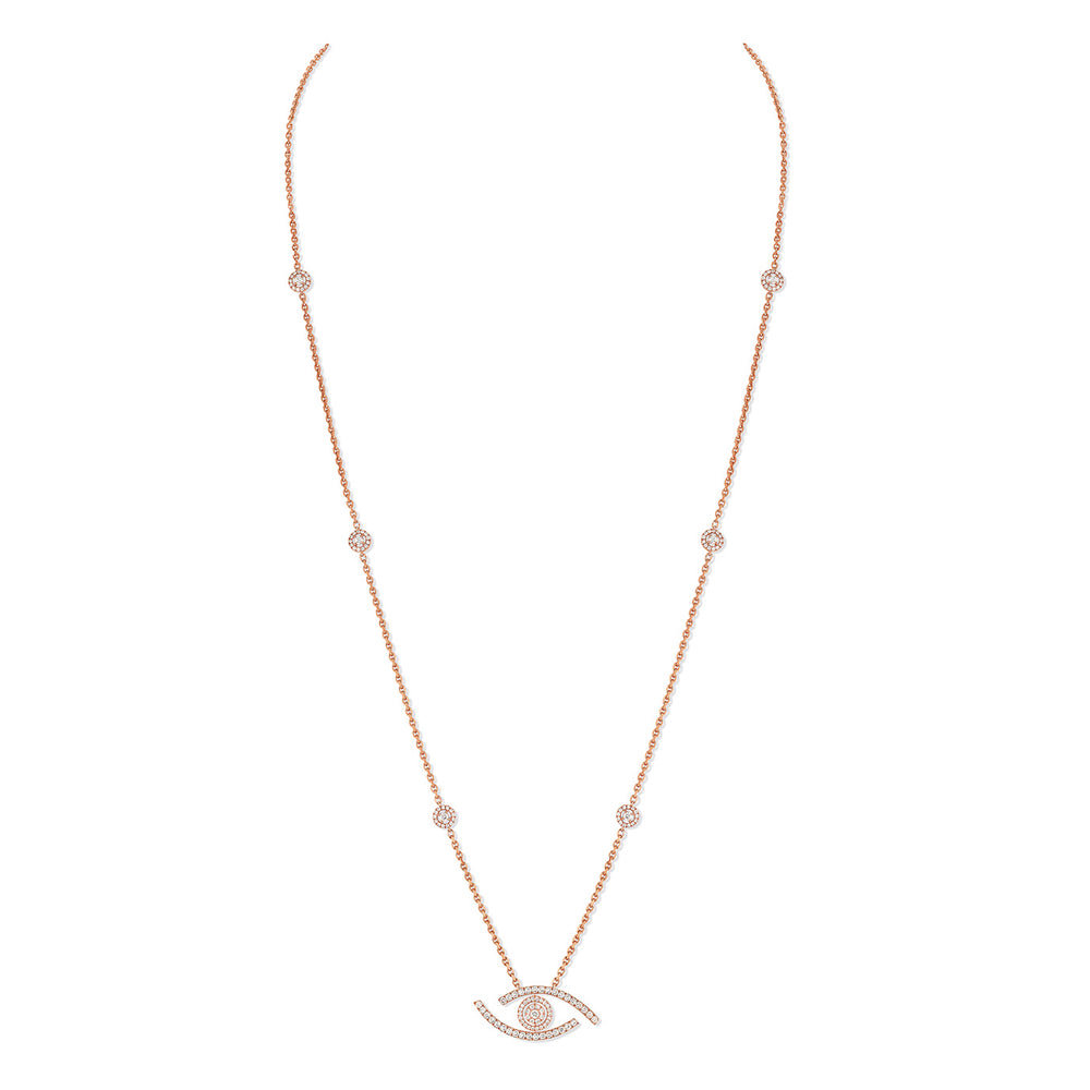 Collier sautoir diamant pavé femme Lucky Eye 11570-PG