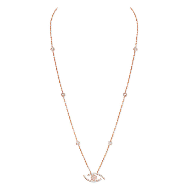 Collier sautoir diamant pavé femme Lucky Eye 11570-PG