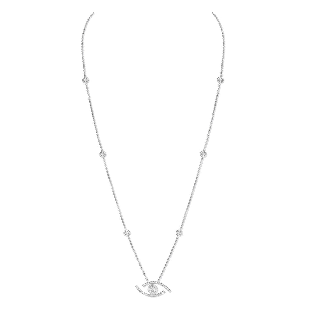 Collier sautoir diamant pavé femme Lucky Eye 11570-WG