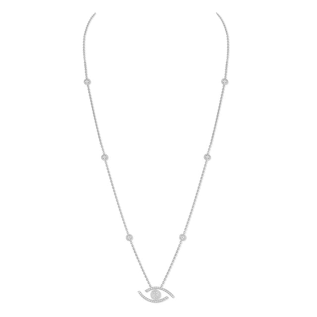 Collier sautoir diamant pavé femme Lucky Eye 11570-WG