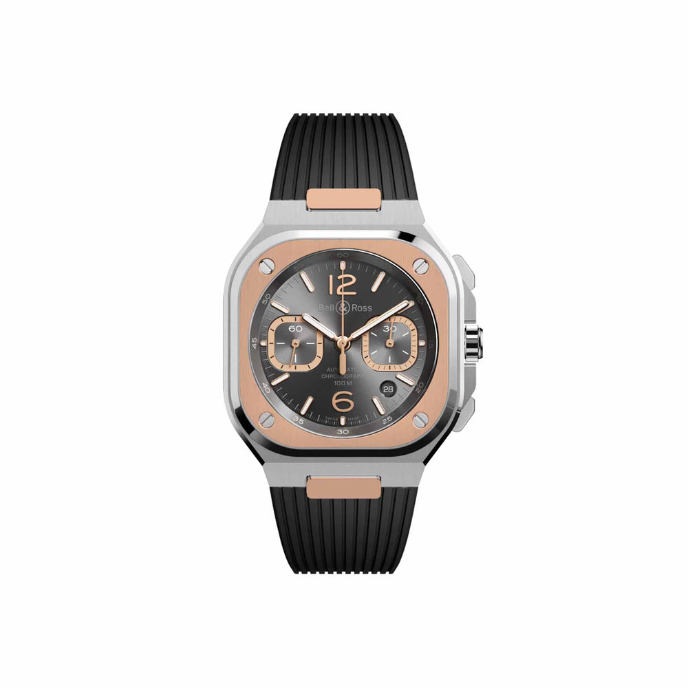 BR-05 Chrono Grey Steel & Gold - BR05C-RTH-STPG/SRB